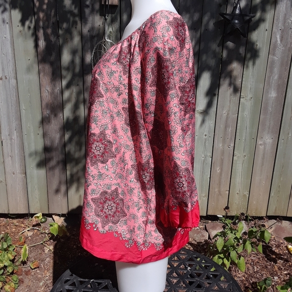 Size Xlarge Northern Reflections orange Paisley peasant top - Picture 5 of 7